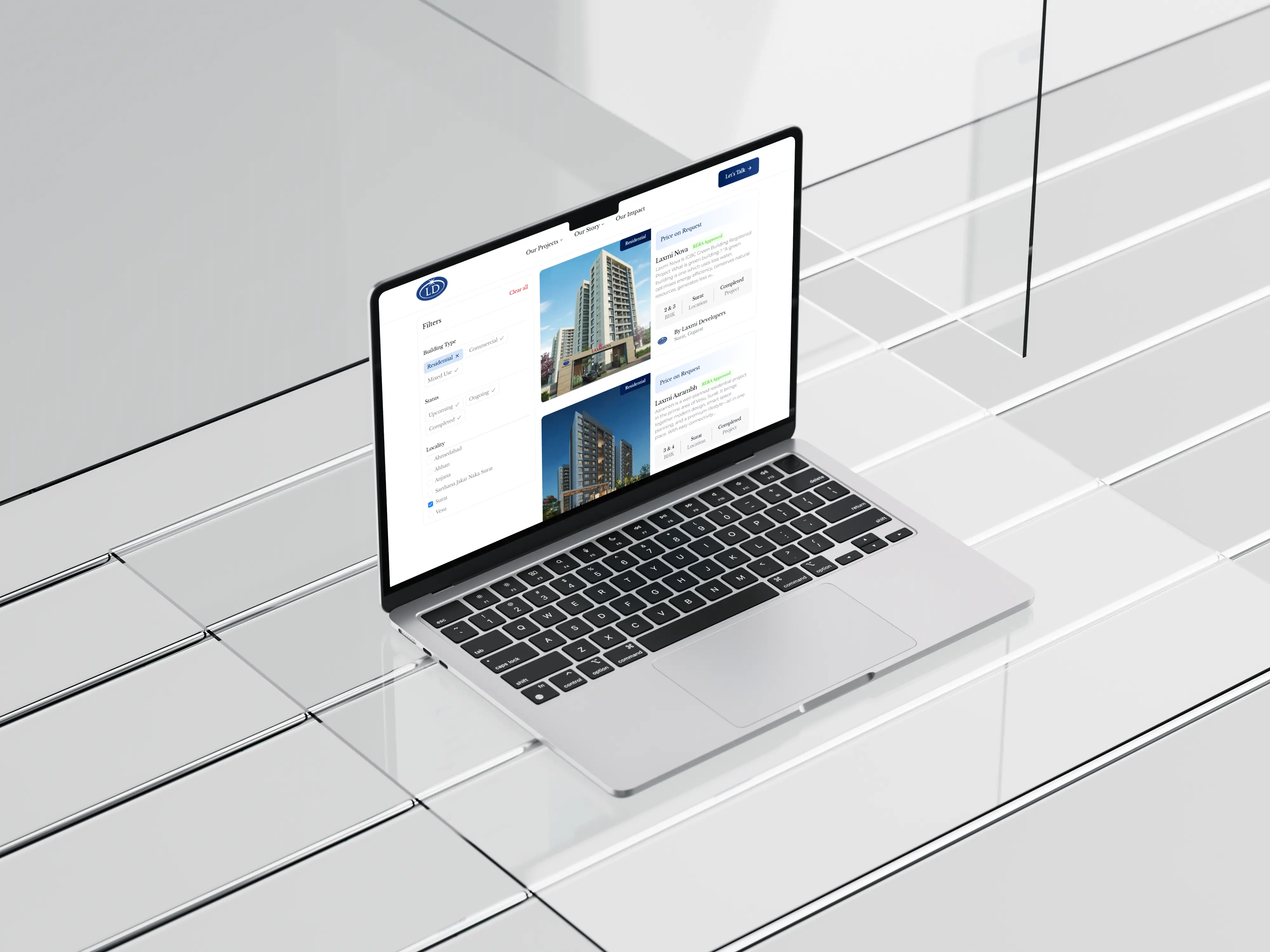 Laxmi Developers Projects Page